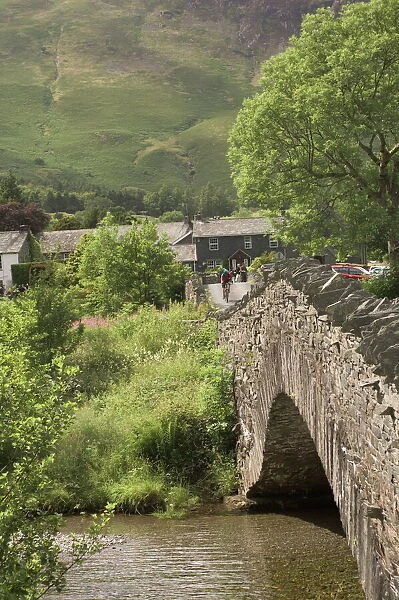 Grange Village and bridge, Borrowdale, Lake District, Cumbria, England