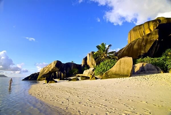 Granite rocks at world famous beach Anse Source d