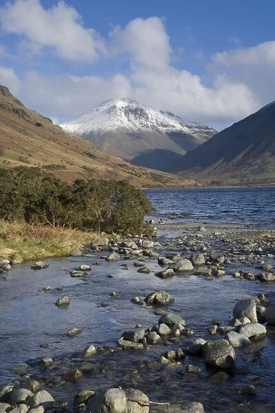 Great Gable 2949 ft, from Overbeck and Lake Wastwater, Wasdale, Lake District National Park, Cumbria, England, United Kingdom, Europe