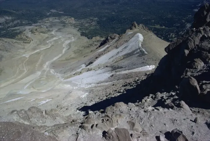 Framed Print : Great mudflow from summit of Lassen Volcano, 10457 ft, California, United States of America Framed Print : Great mudflow from summit of Lassen Volcano, 10457 ft, California, United States of America