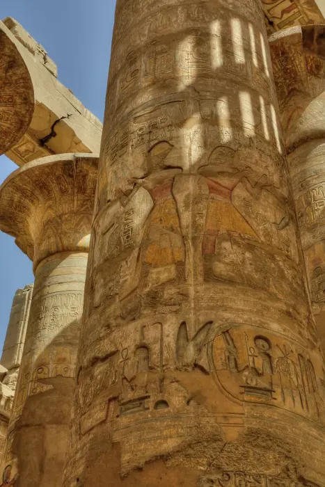Framed Print : The Great Papyrus Columns, Hypostyle, Karnak Temple Complex, UNESCO World Heritage Site, Luxor, Egypt, North Africa, Africa