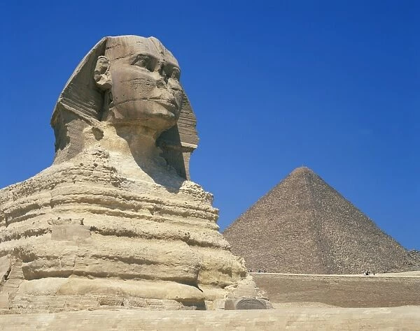 The Great Sphinx and one of the pyramids at Giza, UNESCO World Heritage Site