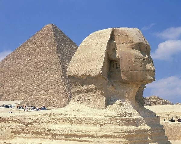 The Great Sphinx and one of the pyramids at Giza, UNESCO World Heritage Site
