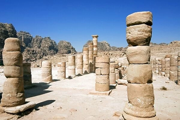 Great Temple, Petra, UNESCO World Heritage Site, Jordan, Middle East