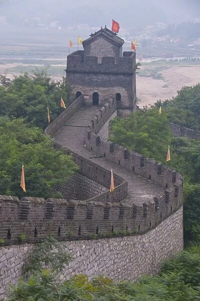 The Great Wall of China near Dandong, UNESCO World Heritage Site, bordering North Korea