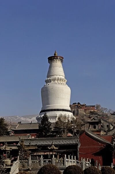The Great White Pagoda (Da Baita), Tayuan Temple (Tayuan Si), one of Chinas most ancient Buddhist sites, Five Terrace Mountain (Wutai Shan), Shanxi