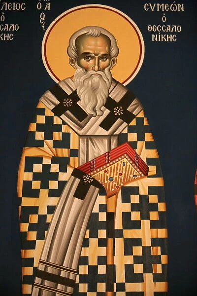 Greek Orthodox icon depicting St. Symeon of Thessaloniki, Thessaloniki, Macedonia, Greece