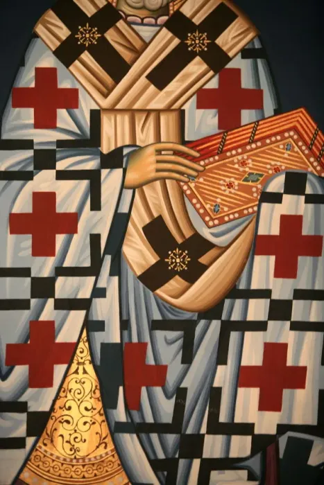 Framed Print : Detail of Greek Orthodox icon depicting St. Joseph of Thessaloniki, Thessaloniki