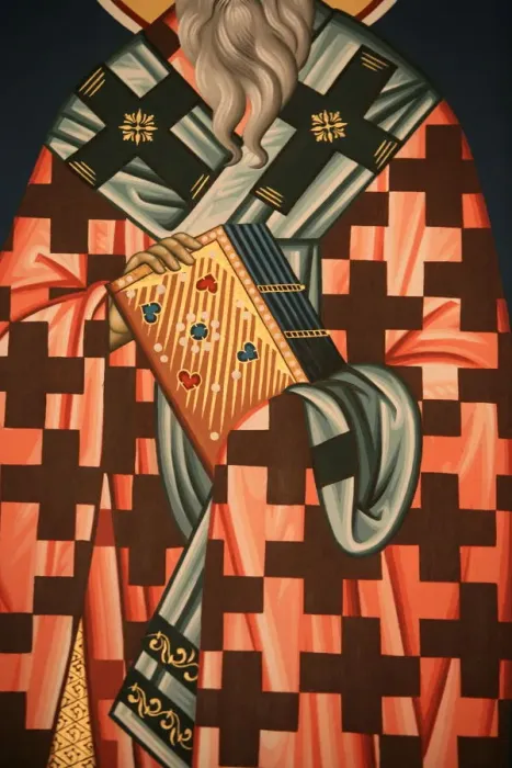 Framed Print : Detail of Greek Orthodox icon depicting St. Theonasos of Thessaloniki, Thessaloniki