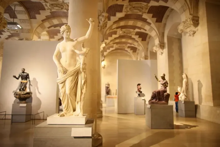 Framed Print : Greek sculptures, Salle du Manege, Louvre Museum, Paris, France, Europe Framed Print : Greek sculptures, Salle du Manege, Louvre Museum, Paris, France, Europe