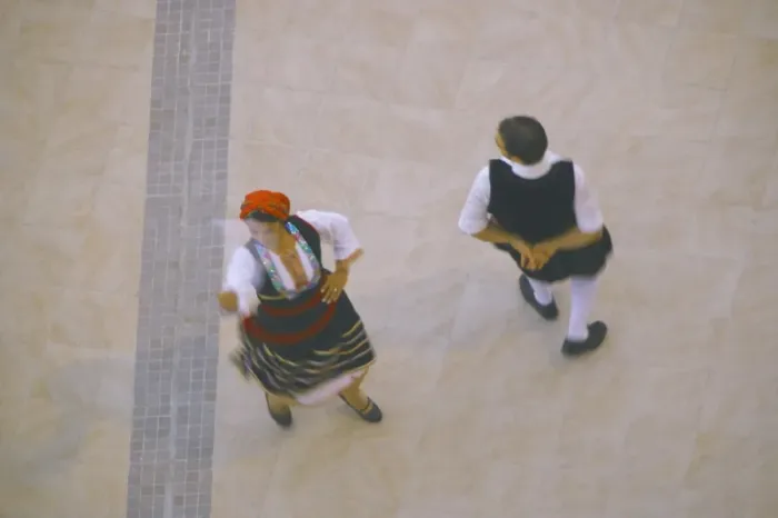 Framed Print : Greek traditional dancing in blurred motion, Greece, Europe Framed Print : Greek traditional dancing in blurred motion, Greece, Europe