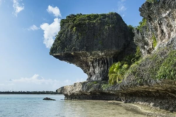 The grey Lekiny cliffs, Ouvea, Loyalty Islands, New Caledonia, Pacific