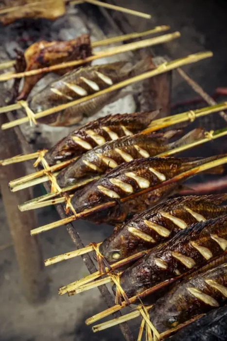 Framed Print : Grilled fish, Luang Prabang, Laos, Indochina, Southeast Asia, Asia Framed Print : Grilled fish, Luang Prabang, Laos, Indochina, Southeast Asia, Asia