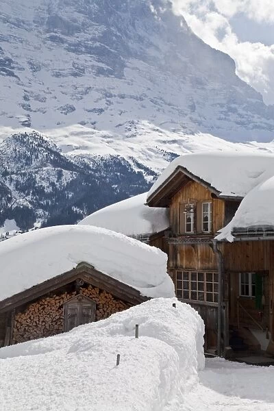 Grindelwald and the Wetterhorn mountain, Jungfrau region, Bernese Oberland