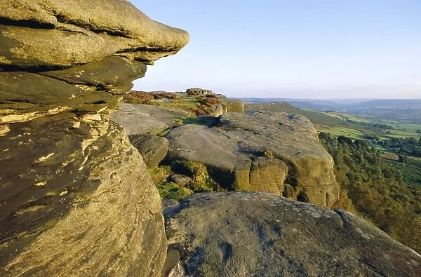 Gritstone rock formations, Froggatt Edge, Peak District National Park, Derbyshire