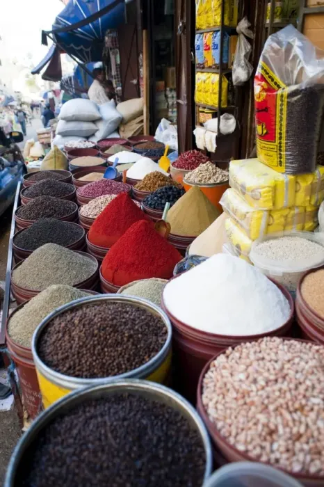 Framed Print : Grocery, street market, Medina, Fez, Morocco, North Africa, Africa