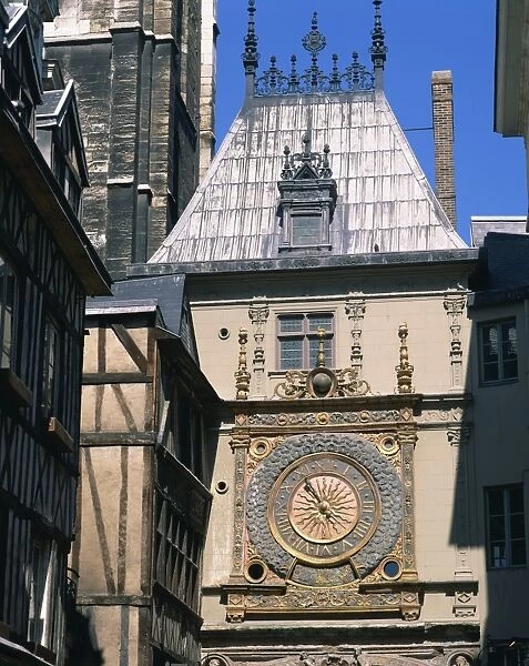 Gros Horloge (large clock), in Rouen in Seine Maritime, Haute Normandie, France, Europe