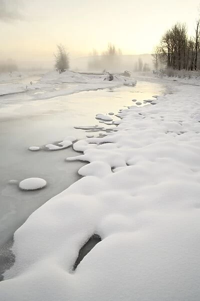 Gros Ventre River with snow