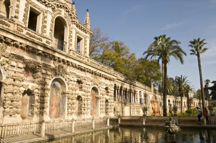 Framed Print : Grotesque gallery and Mercury pond in Reales Alcazares Gardens (Alcazar Palace Gardens) Framed Print : Grotesque gallery and Mercury pond in Reales Alcazares Gardens (Alcazar Palace Gardens)