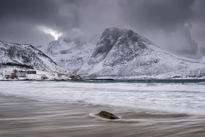 Framed Print : Grotfjord (Grotfjorden) Beach in winter, Kvaloya Island, near Tromvik, Troms og Finnmark County, Norway, Scandinavia, Europe Framed Print : Grotfjord (Grotfjorden) Beach in winter, Kvaloya Island, near Tromvik, Troms og Finnmark County, Norway, Scandinavia, Europe