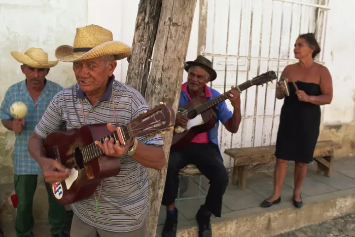 Framed Print : Group of three elderly men and a woman playing music, Trinidad, Cuba, West Indies Framed Print : Group of three elderly men and a woman playing music, Trinidad, Cuba, West Indies