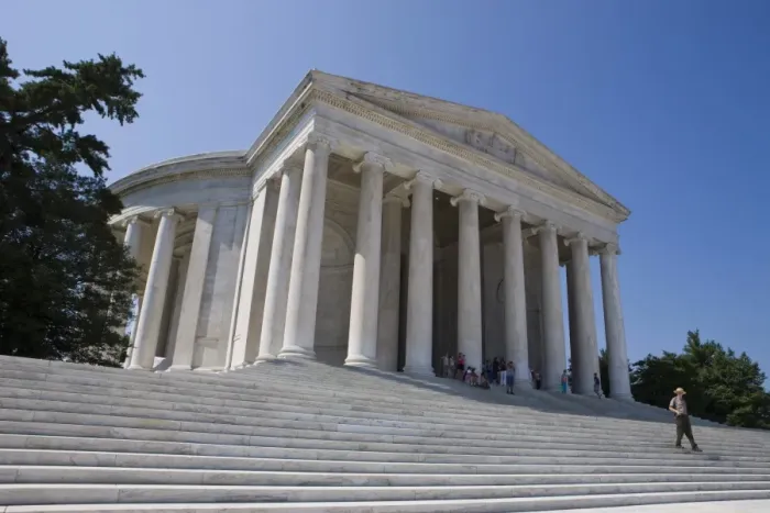 Framed Print : Guard descending the steps of the Jefferson Memorial, Washington D. C. United States of America Framed Print : Guard descending the steps of the Jefferson Memorial, Washington D. C. United States of America