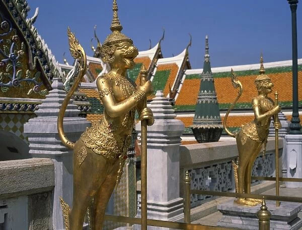 Guardians of the gateway in the Grand Palace in Bangkok