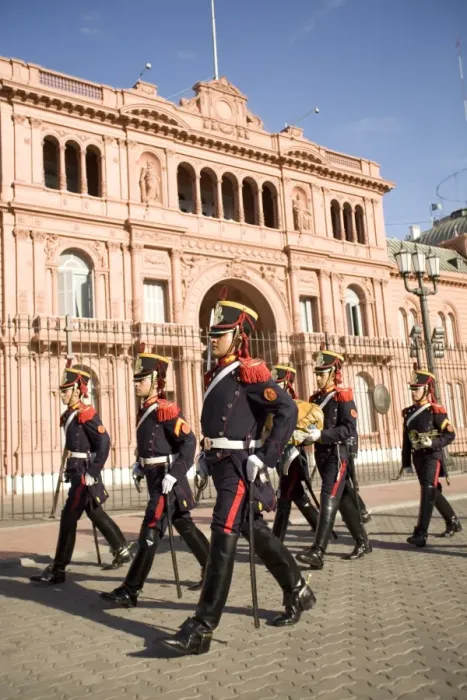 Framed Print : Guards marching in front of Casa Rosada, Buenos Aires, Argentina, South America