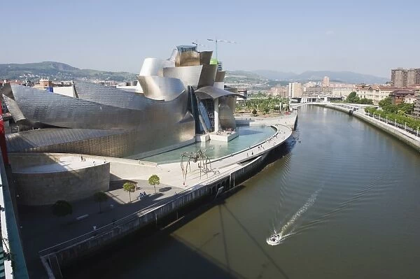 The Guggenheim, designed by Canadian-American architect Frank Gehry, on the Nervion River
