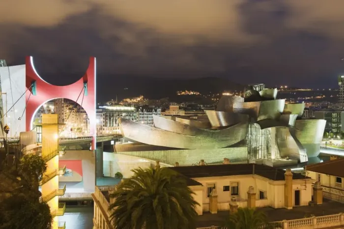 Framed Print : The Guggenheim, designed by Canadian-American architect Frank Gehry, built by Ferrovial Framed Print : The Guggenheim, designed by Canadian-American architect Frank Gehry, built by Ferrovial