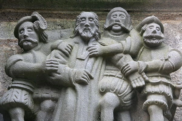 Guimiliau calvary, the Life of Jesus, Guimiliau, Finistere, Brittany, France, Europe