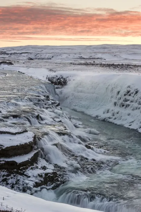 Framed Print : Gullfoss waterfall at dawn, Iceland, Polar Regions Framed Print : Gullfoss waterfall at dawn, Iceland, Polar Regions