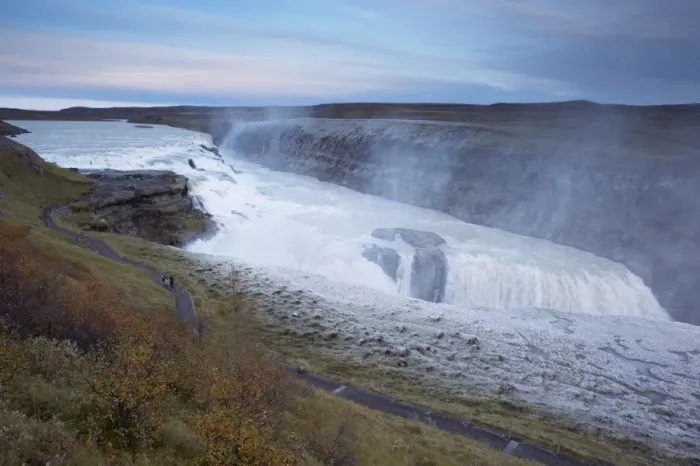 Framed Print : Gullfoss Waterfall (Golden Waterfall) in winter, Golden Circle tourism trail