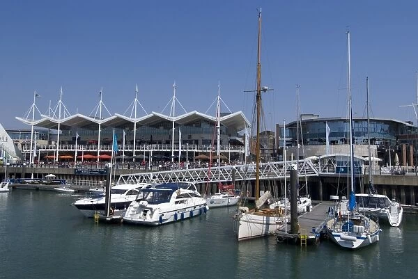 The Gunwharf, marina and shopping centre, Portsmouth, Hampshire, England, United Kingdom, Europe