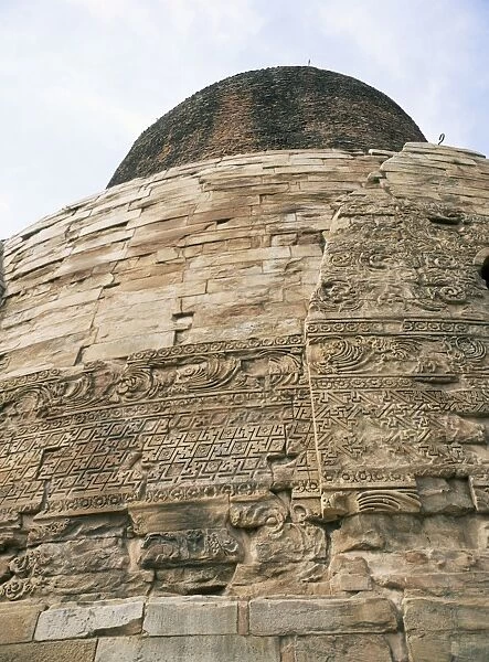 Detail of Gupta designs on Dhamek Stupa