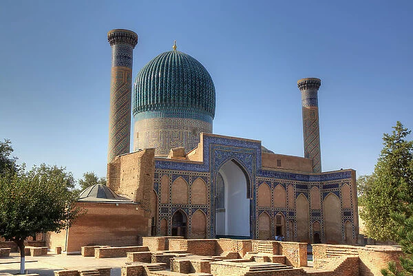 Gur-E-Amir Complex (Mausoleum), built 1403, Burial Site of Amir Temir, UNESCO World Heritage Site, Samarkand, Uzbekistan, Central Asia, Asia