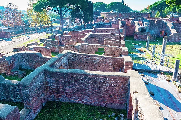 Gymn of Terme di Nettuno (Roman baths of Neptune), Ostia Antica archaeological site, Ostia, Rome province, Latium (Lazio), Italy, Europe