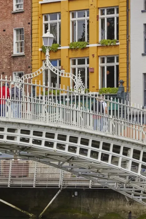 Framed Print : Ha penny Bridge across the River Liffey, Dublin, Republic of Ireland, Europe