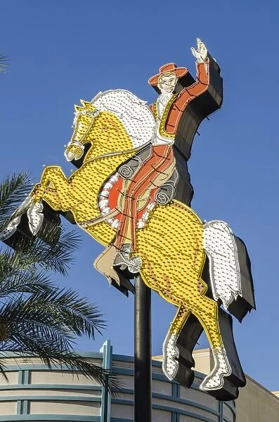 Hacienda Horse and Rider neon was originally installed at the Hacienda Hotel Hotel in 1967