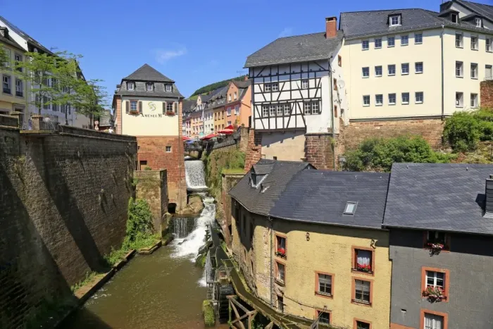 Framed Print : Hackenberg Mill with Leukbach Waterfall and Mill Museum, Saarburg on River Saar Framed Print : Hackenberg Mill with Leukbach Waterfall and Mill Museum, Saarburg on River Saar