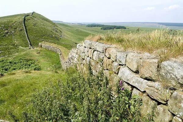 Hadrians Wall, near Housesteads, UNESCO World Heritage Site, Northumberland