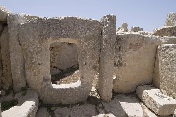 Hagar Qim, a megalithic temple, UNESCO World Heritage Site, Malta, Europe
