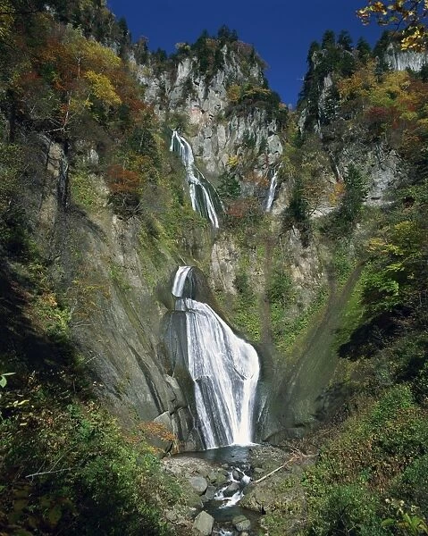The Hagoromo waterfall at Tenninkyo on Hokkaido