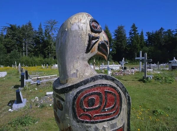 Haida cemetery, Queen Charlotte Islands, British Columbia (B. C. ), Canada, North America