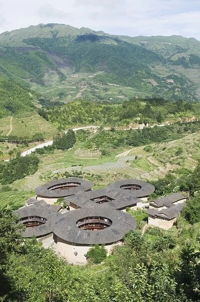 Hakka Tulou round earth buildings, UNESCO World Heritage Site, Fujian Province