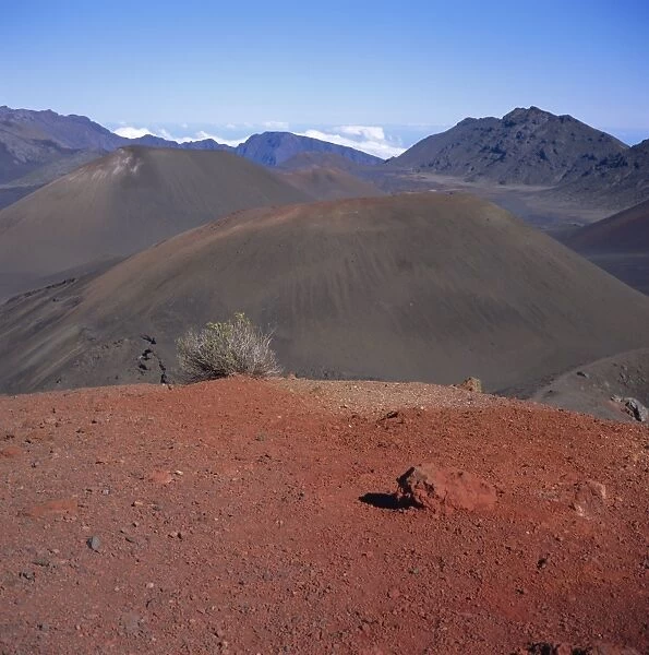 Haleakala Crater and subsidiary cones