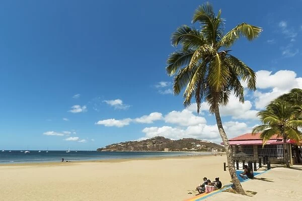 The half moon town beach at this popular tourist hub for the southern surf coast, San Juan del Sur, Rivas Province, Nicaragua, Central America