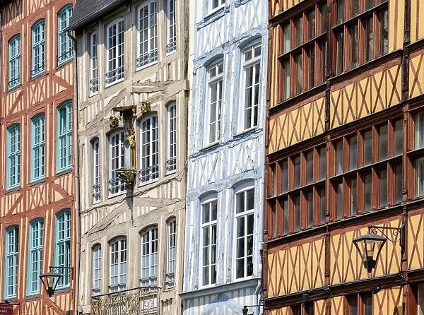 Half-timbered buildings in the old quarter, Rouen, Seine-Maritime Department, Normandy