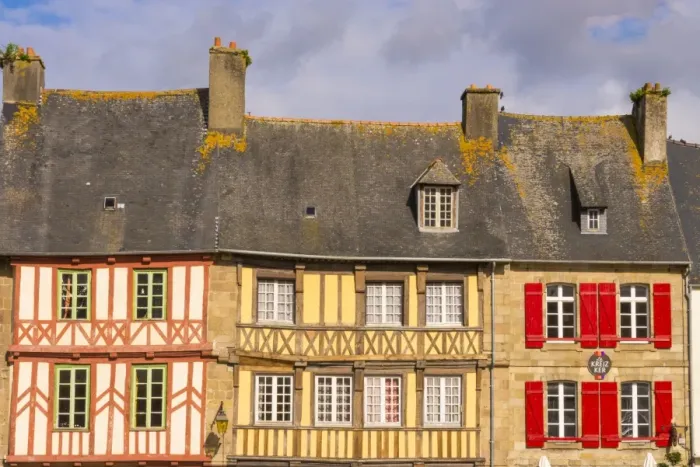 Framed Print : Half timbered houses, old town, Treguier, Cotes d Armor, Brittany, France, Europe Framed Print : Half timbered houses, old town, Treguier, Cotes d Armor, Brittany, France, Europe