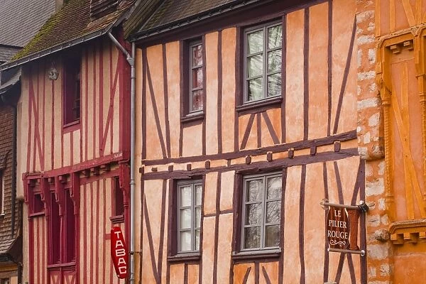 Half timbered houses in the old town of Le Mans, Sarthe, Pays de la Loire, France, Europe